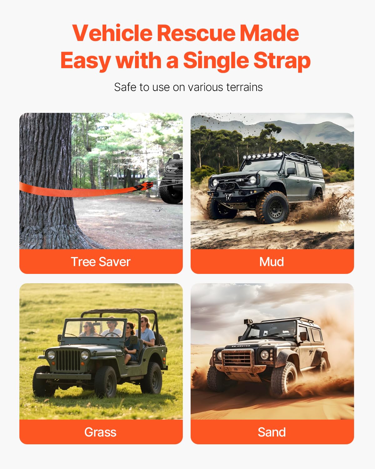 VEVOR storage bag with strap and shackles organized for easy transport