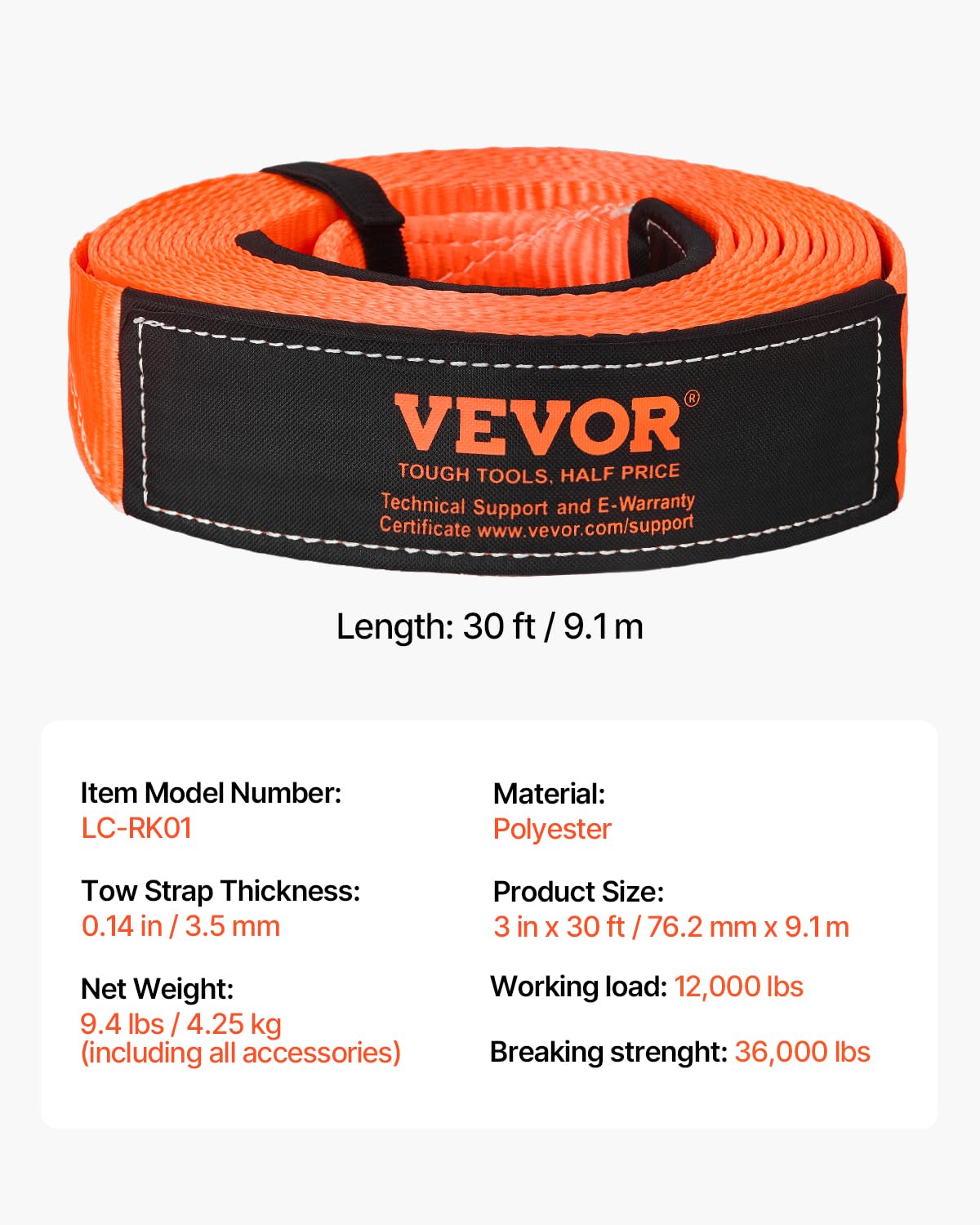 VEVOR strap engaged in offroad recovery showing reliable vehicle extraction