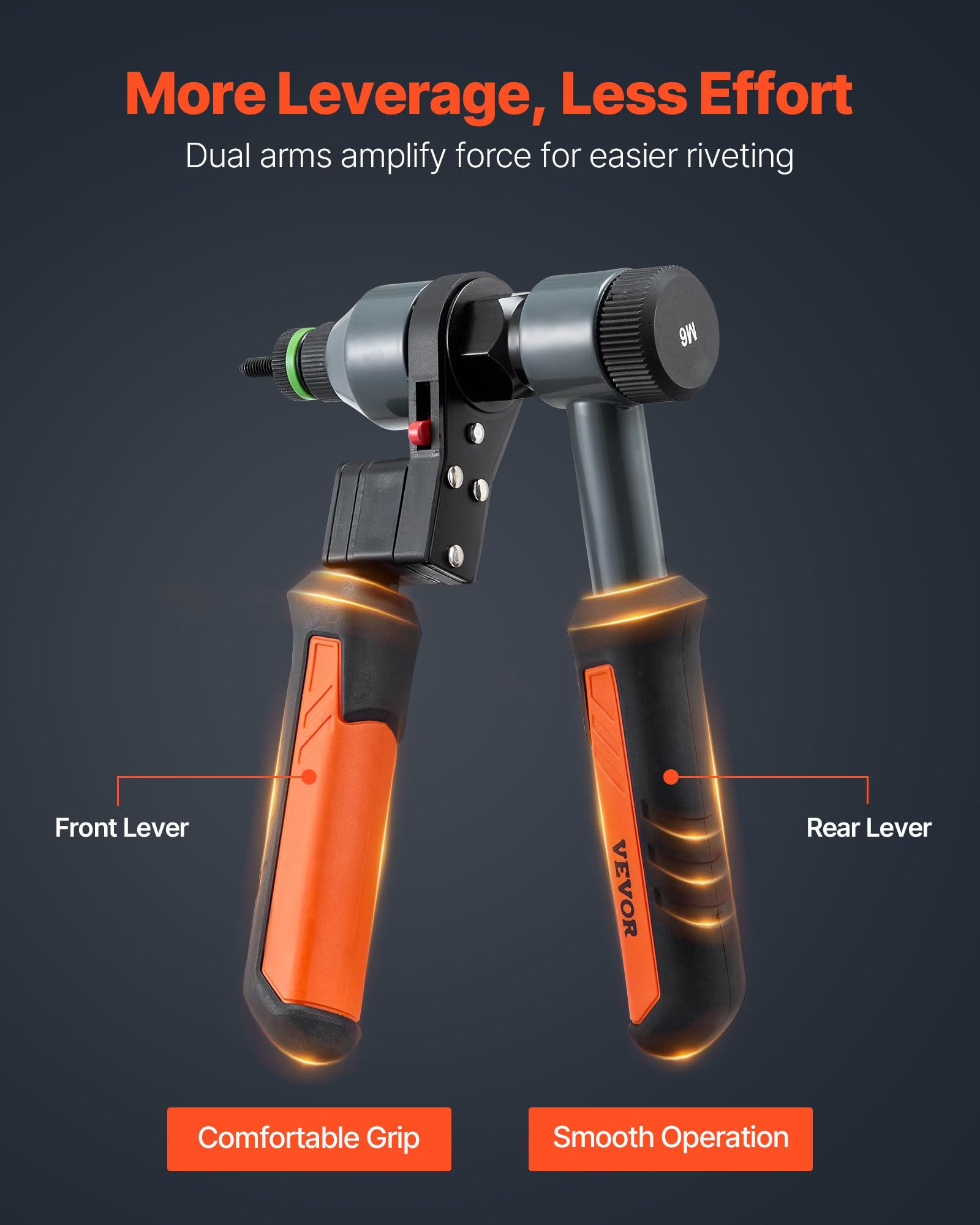 VEVOR thick TPR grips on handles for comfortable non-slip operation during jobs