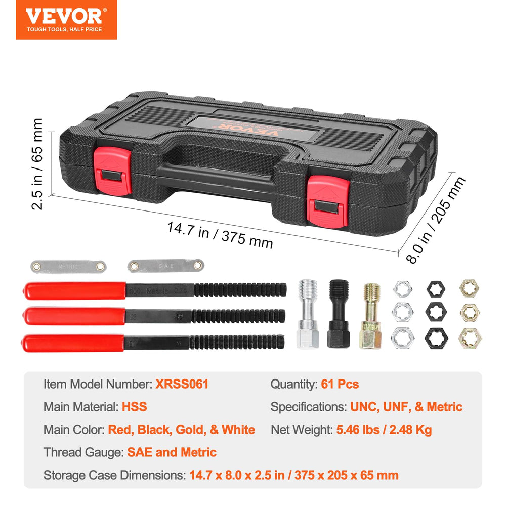 VEVOR tool restoring threads on an engine head to aid automotive repairs