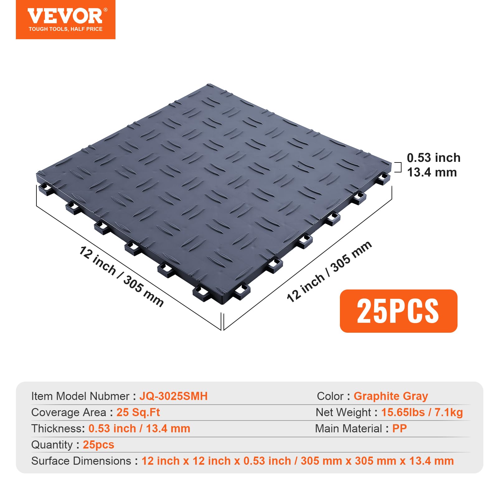 VEVOR stacked tiles for scale and quick coverage comparison