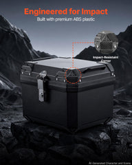 VEVOR top case open interior displaying room for helmet and gear