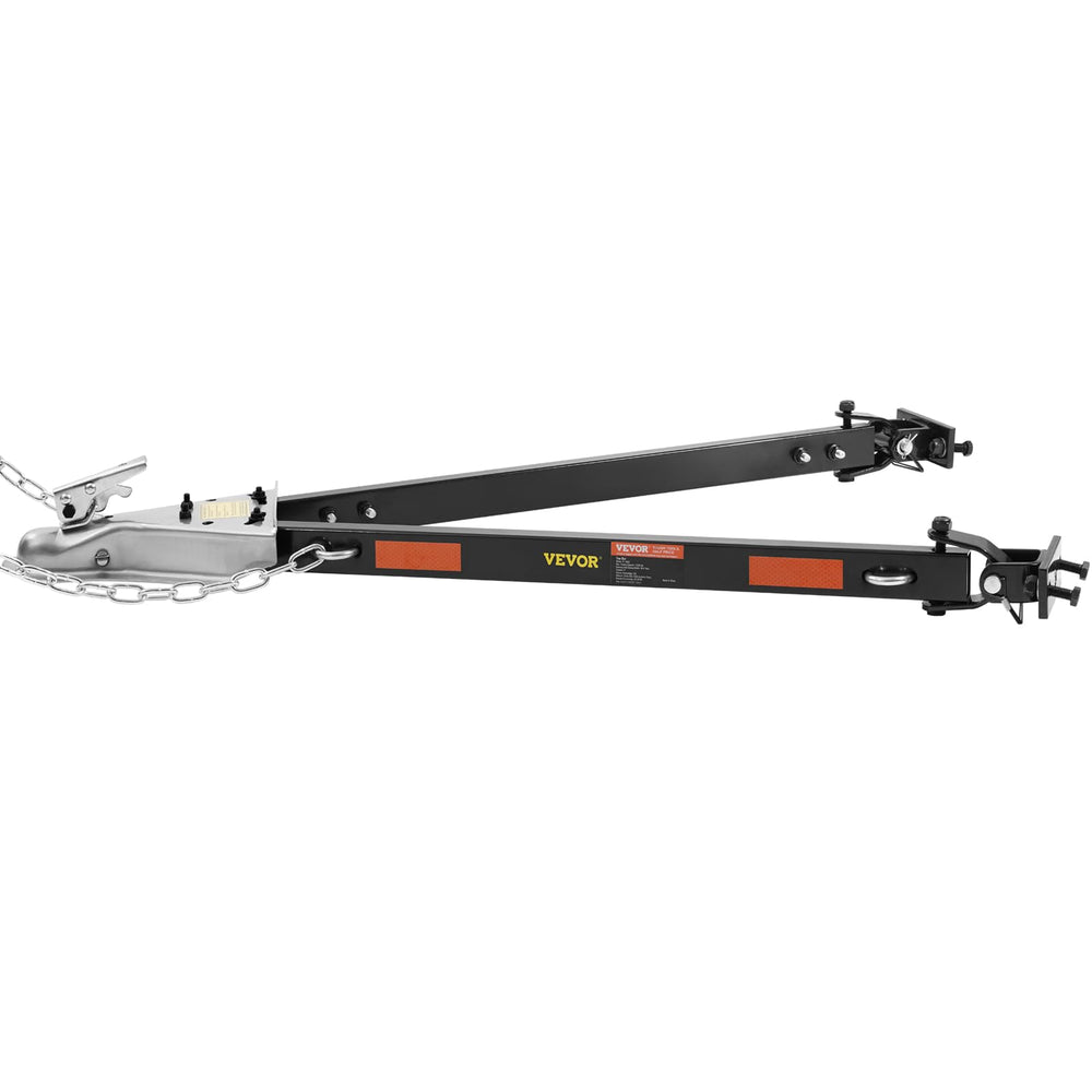 VEVOR tow bar packed for storage showing compact footprint and easy transport