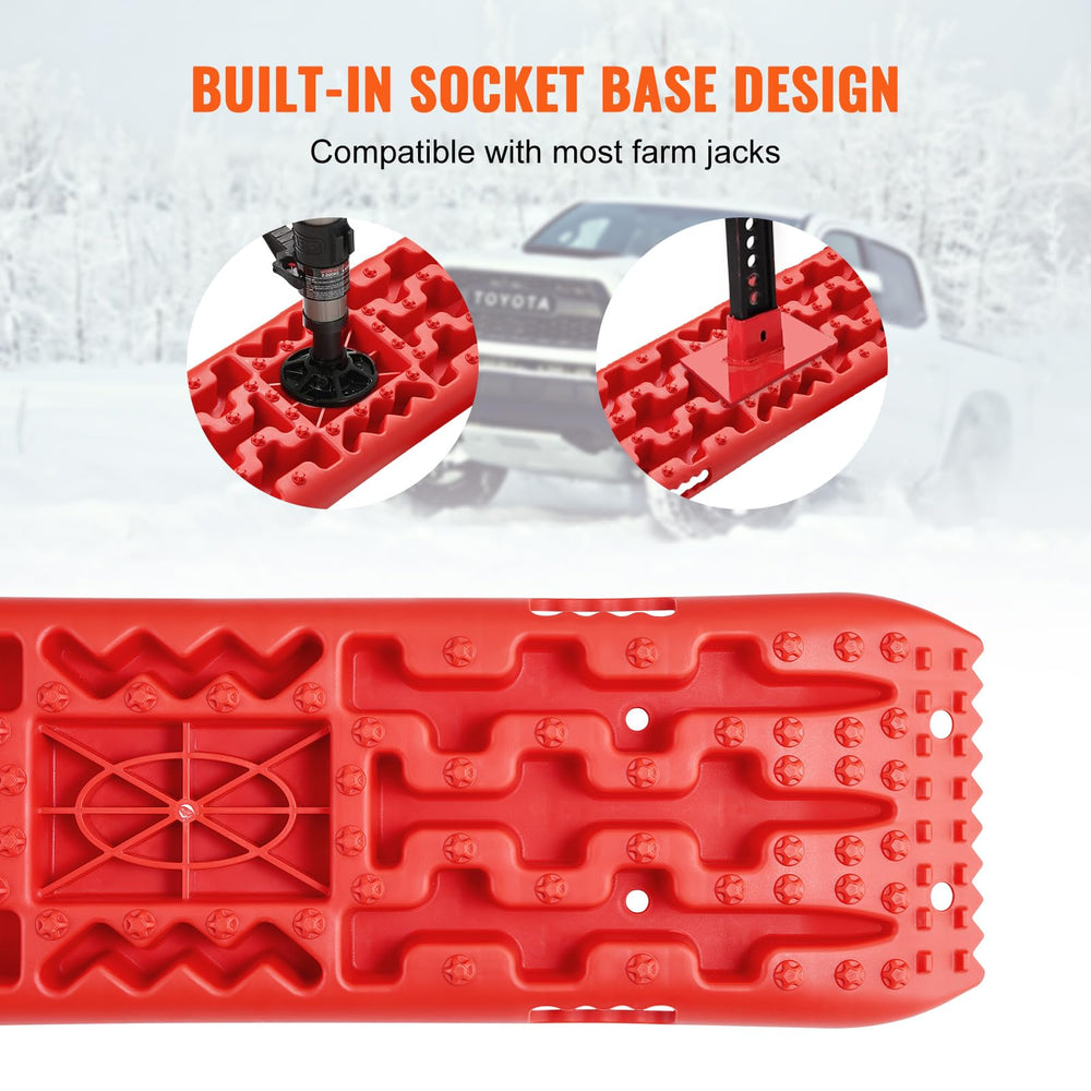 VEVOR traction board base showing farm-jack socket for added stability during recovery