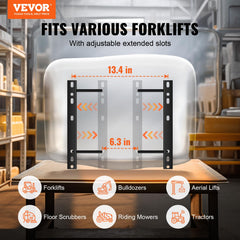 VEVOR side profile of seat showing ergonomic shape for reduced operator fatigue