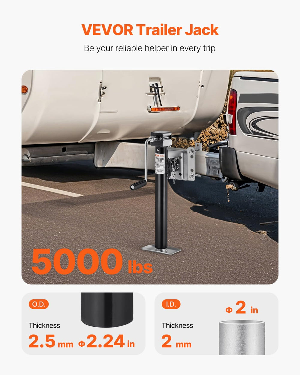 VEVOR closeup swivel bracket detail showing smooth rotation and secure towing benefit