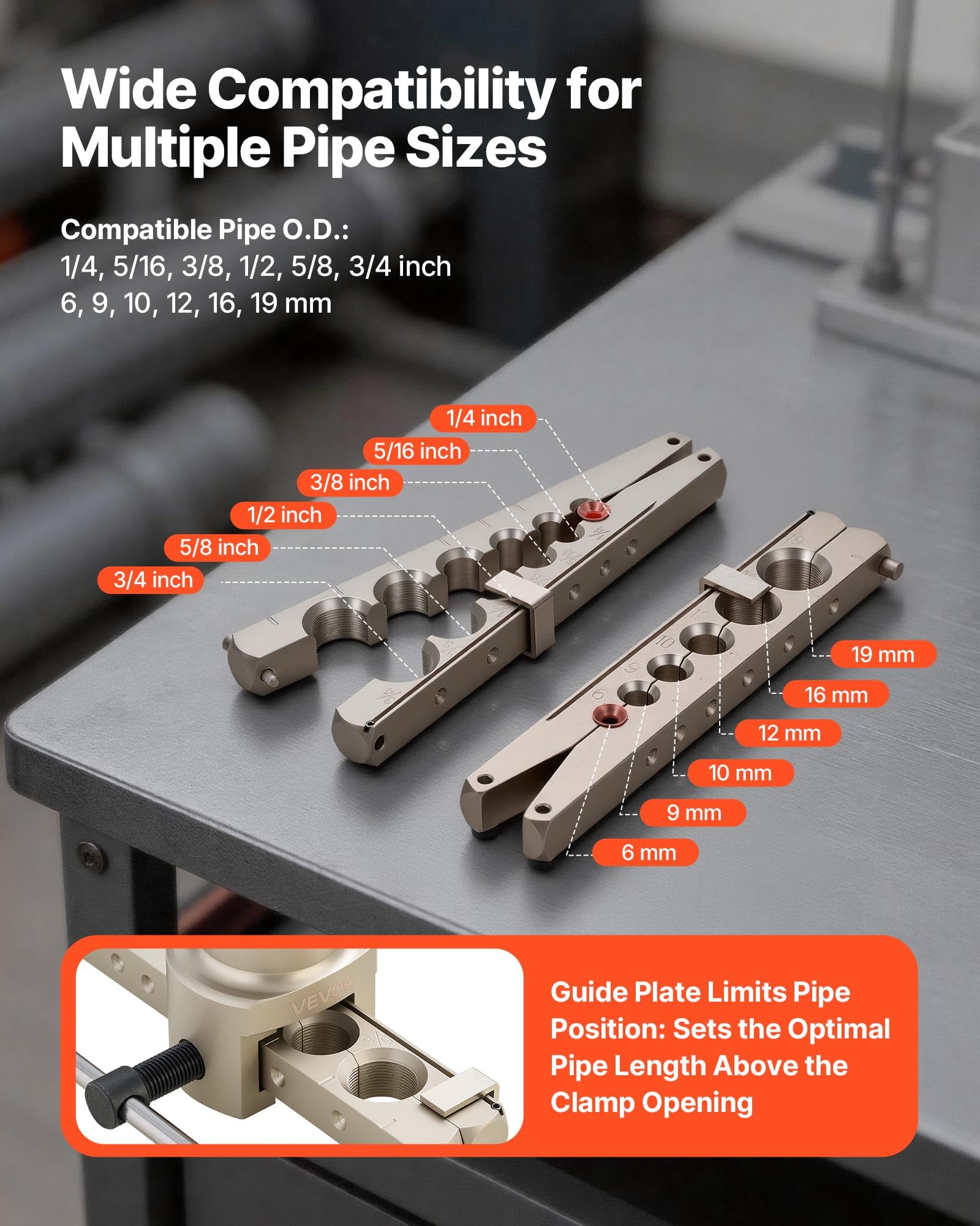 VEVOR tube cutter and deburrer detail for clean cuts and smoother seals