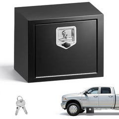 VEVOR front view of underbody box showing sturdy build and secure storage