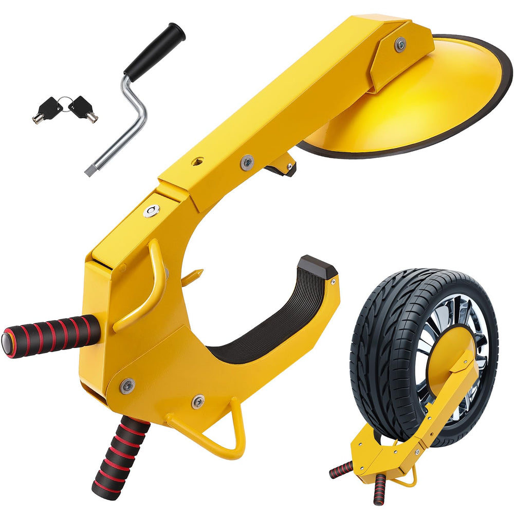 VEVOR front view of wheel lock showing full clamp and visual deterrent