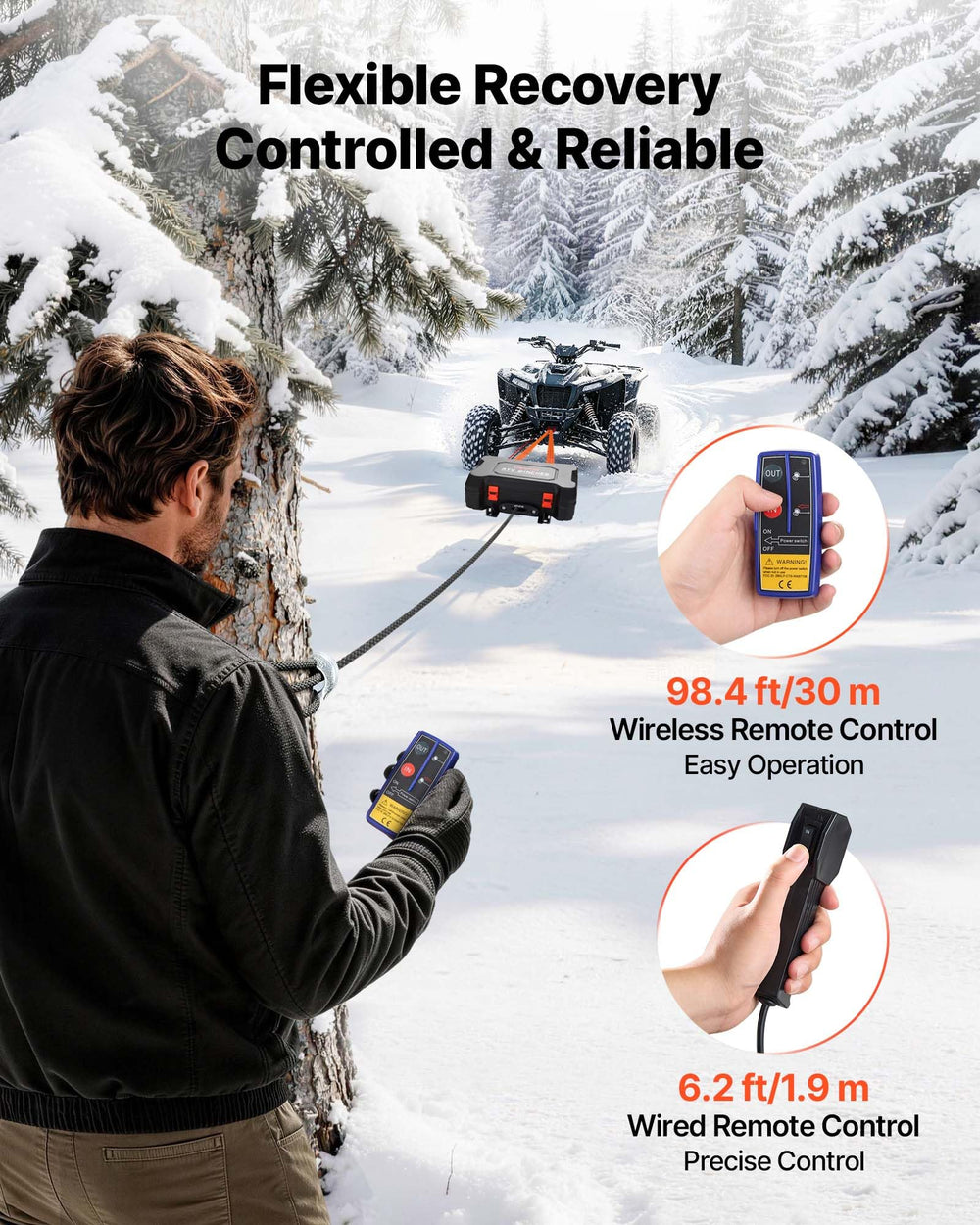 VEVOR wireless remote operated by hand offering safe distance control