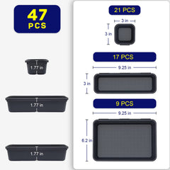 Vexercisehoop trays installed in a rolling tool chest drawer for quick access