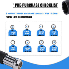 VEXPLO socket in use removing a corroded wheel lock from a car, reliable extraction