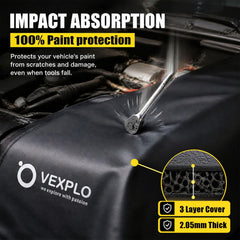 VEXPLO close-up showing thick foam layer absorbing impacts