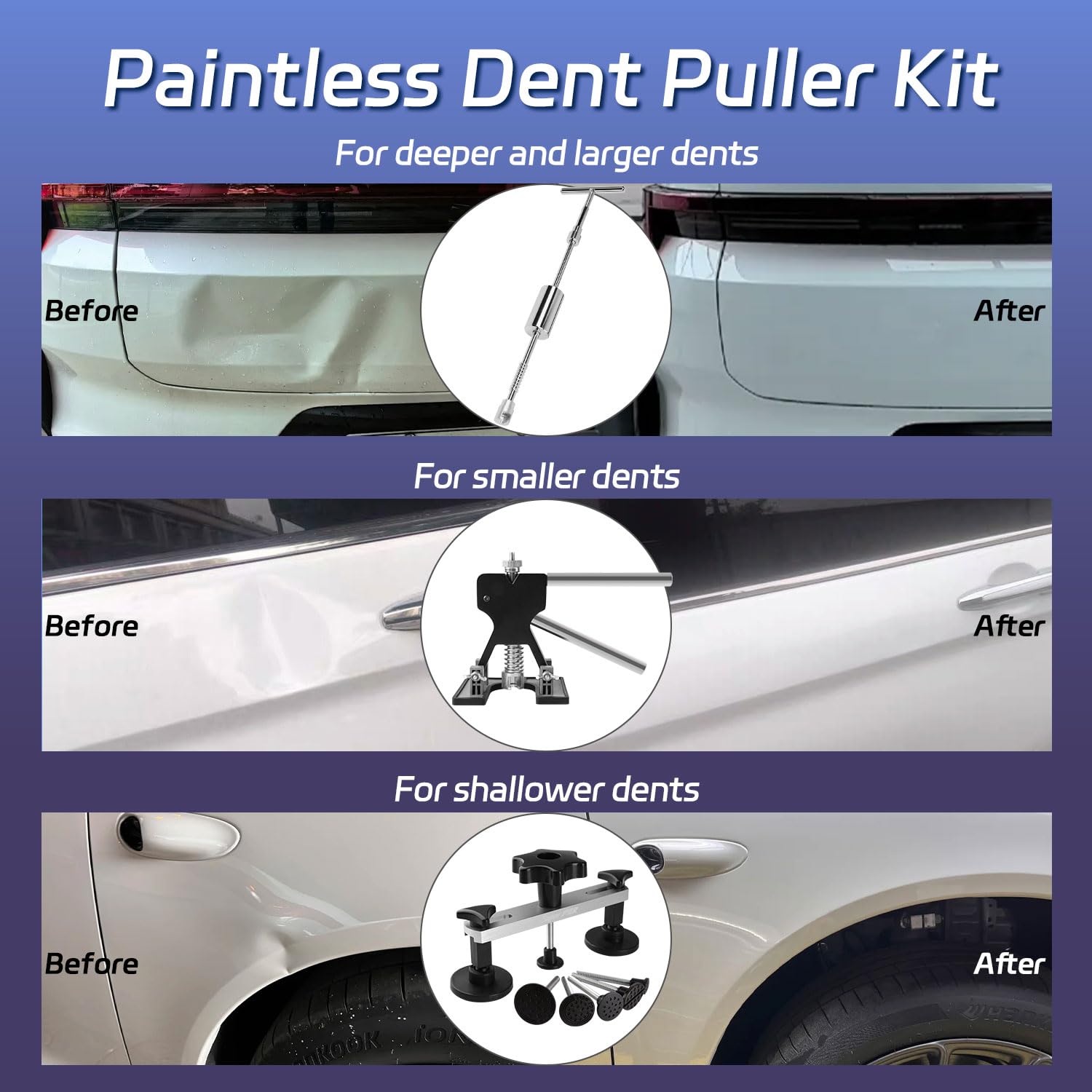 VEXTRO dent lifter knob detail demonstrating precise height adjustment for controlled pulls