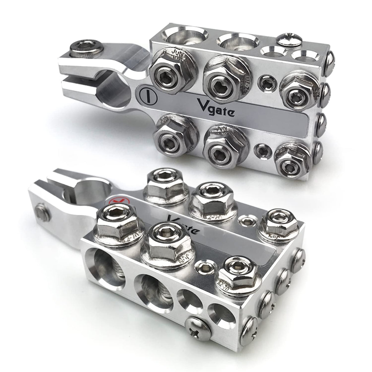 Vgate front view distribution block showing organized multi-way layout and cleaner wiring