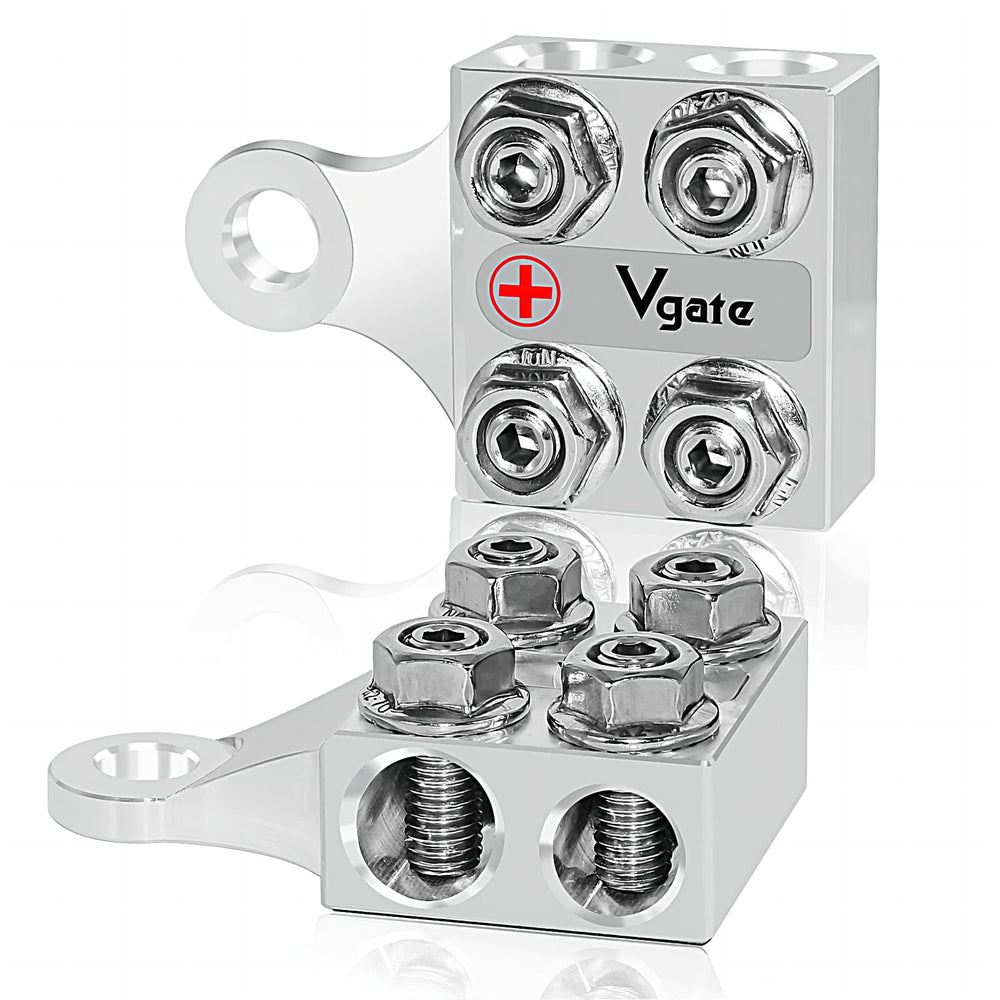Vgate front view of 8-way terminal block showing organized connection points and durability