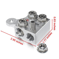 Vgate detail of hole holders sized for 2/0 and 1/0 AWG cables for heavy feeds