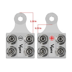 Vgate mounted on a battery post demonstrating bolt-down and threaded compatibility