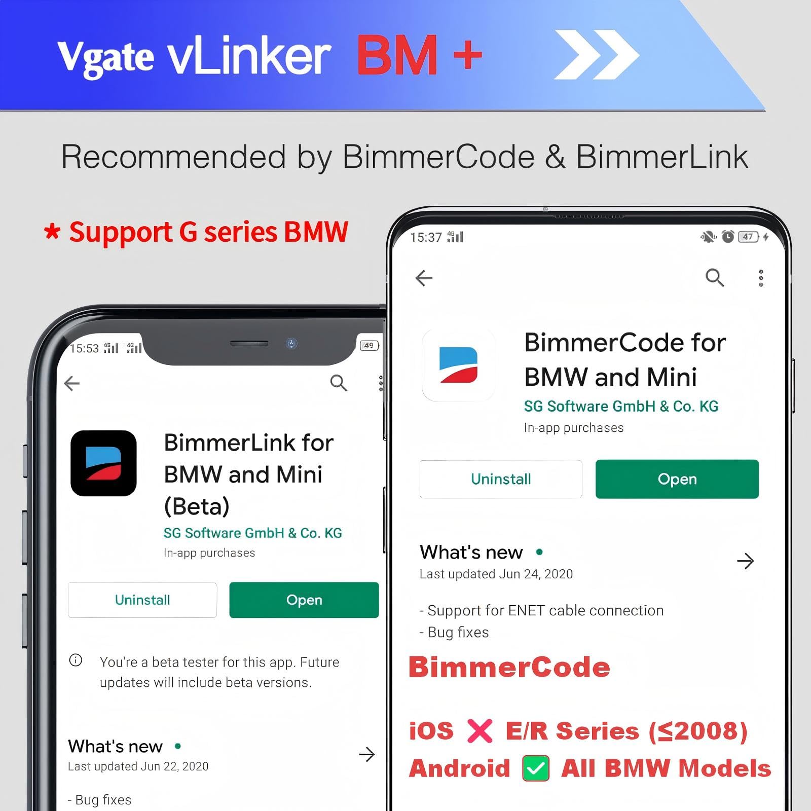 Vgate vLinker BM+ installed in car dashboard demonstrating easy diagnostics on the go