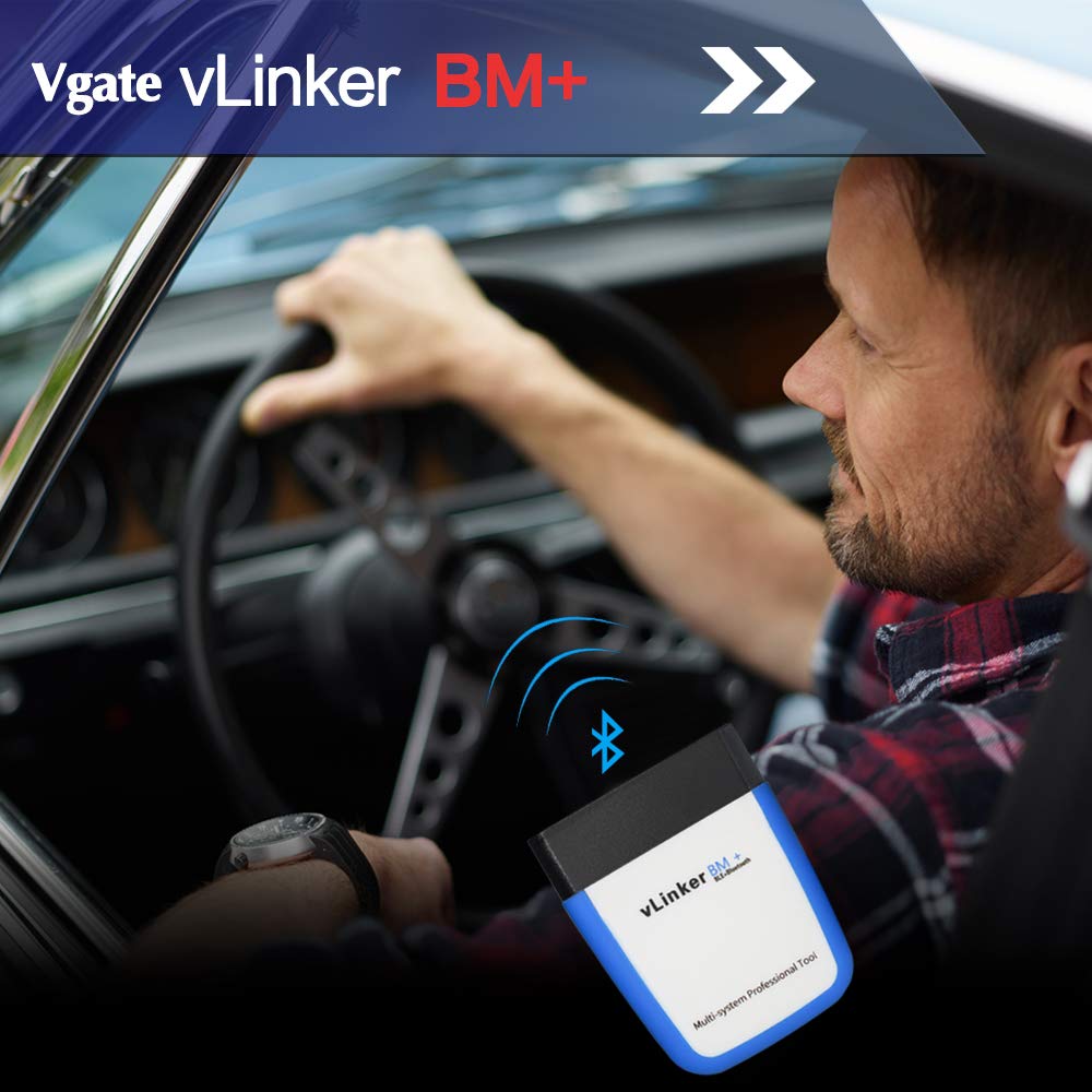Vgate vLinker BM+ label and certifications showing compliance and reliable safety features