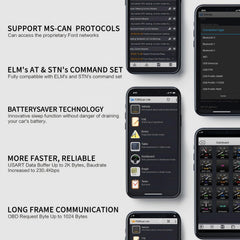 Close-up of Vgate vLinker FD+ OBD2 connector highlighting build quality and secure fit