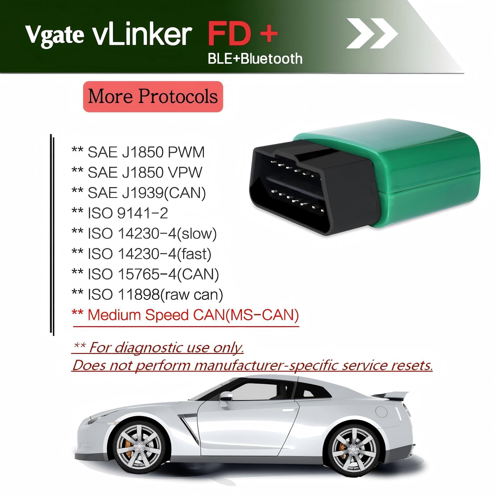 Vgate vLinker FD+ paired with smartphone app displaying live sensor data and codes