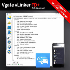 Vgate vLinker FD+ plugged into car OBD2 port demonstrating hands-free vehicle diagnostics
