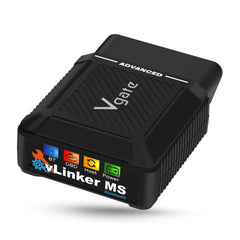 Vgate vLinker MS front view showing compact Bluetooth OBD2 adapter and high compatibility