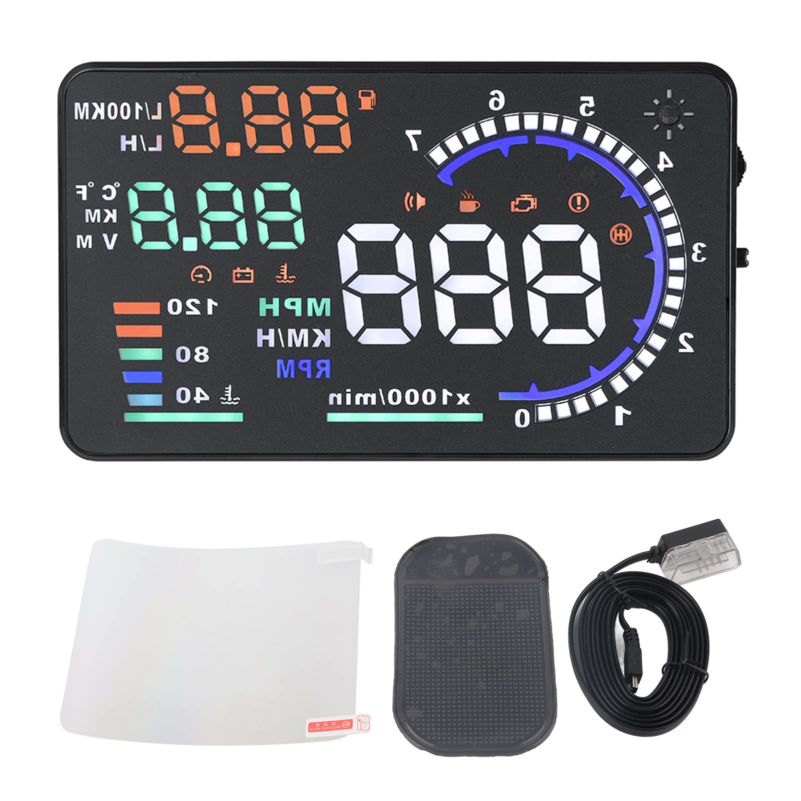 VGEBY HUD installed on dashboard showing neat cable routing