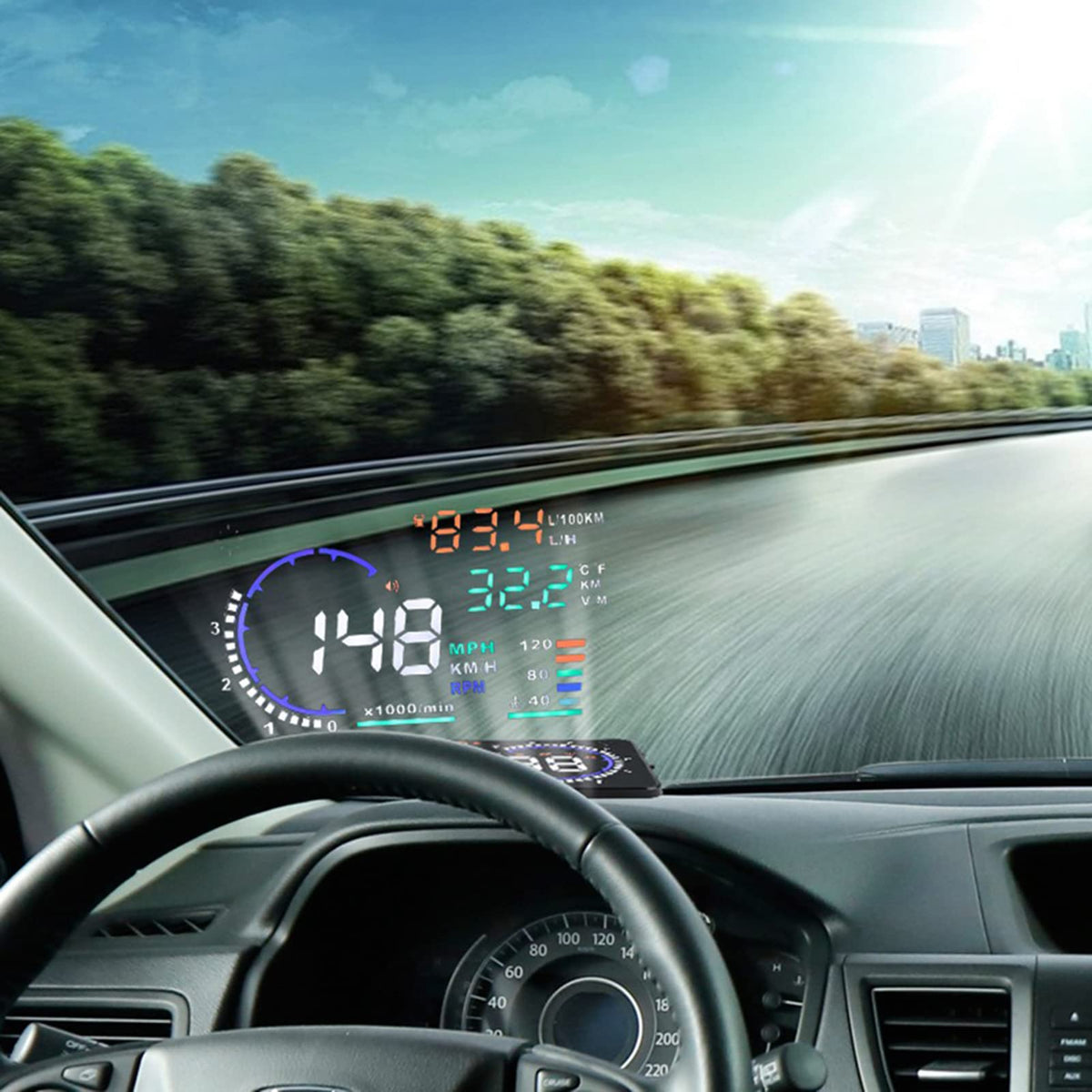 VGEBY HUD front panel showing multi-color readouts for quick checks