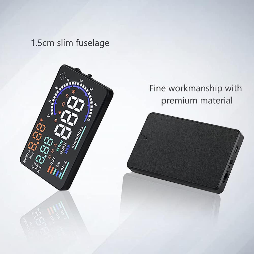 VGEBY HUD held in hand to show compact size and easy placement