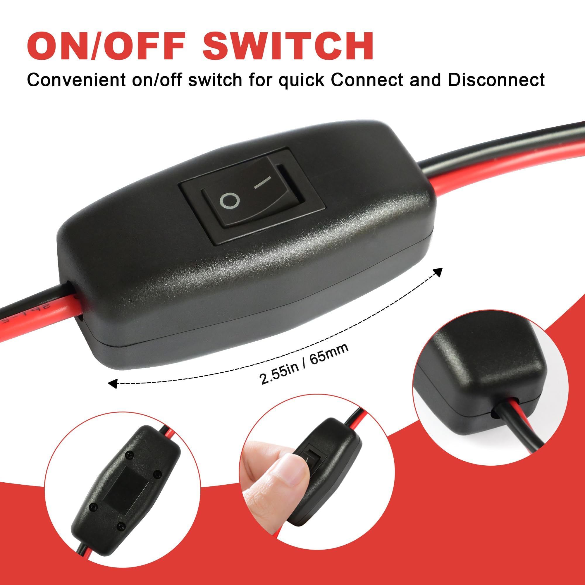 vgoviwin inline on/off switch close-up offering quick control and reduced connector wear
