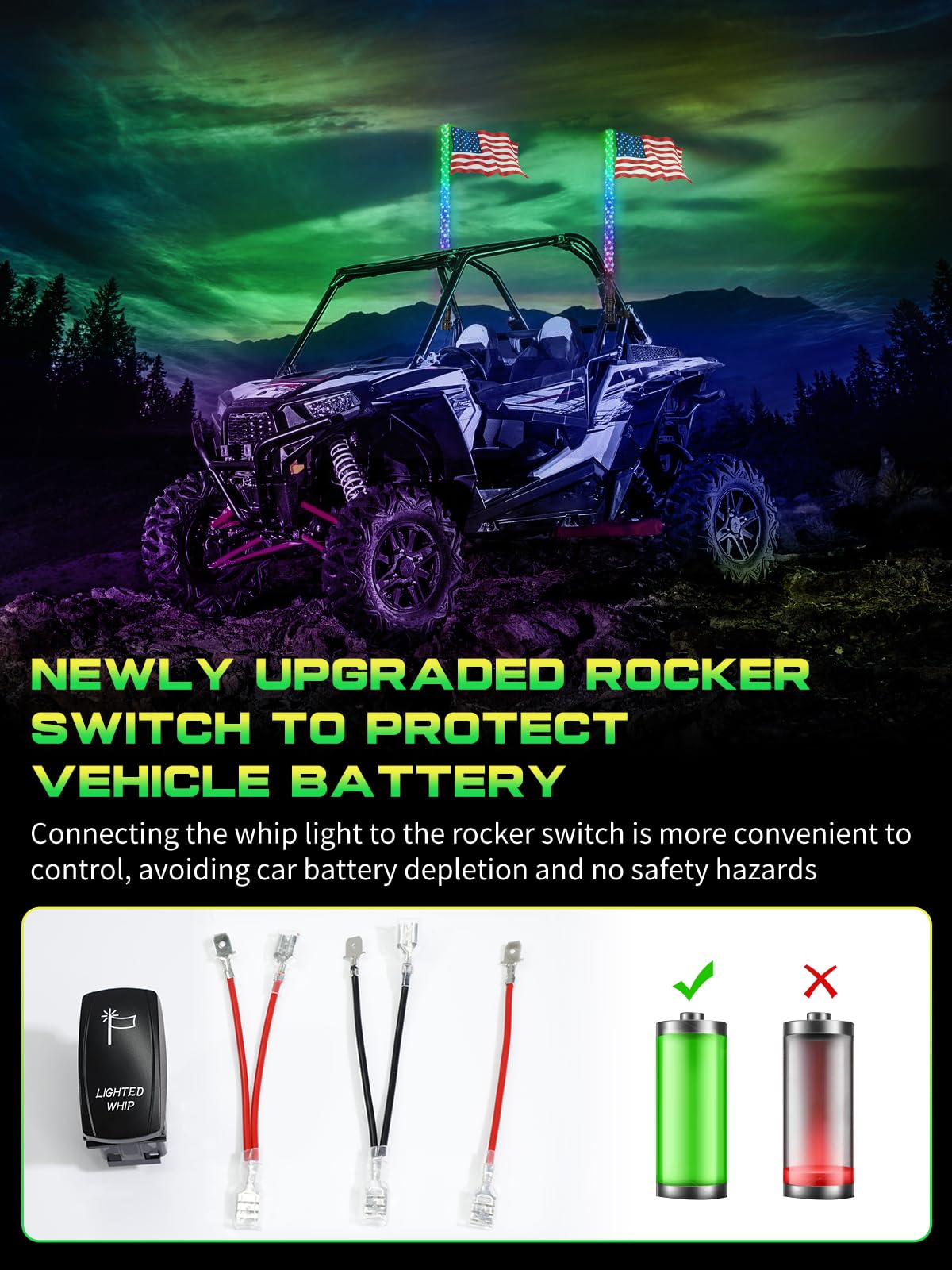VI9000 mounted on UTV in motion demonstrating rugged off-road performance