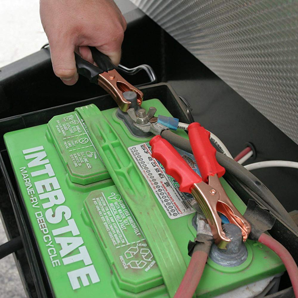 VIAIR inflator in use on an RV tire demonstrating fast large-tire inflation advantage