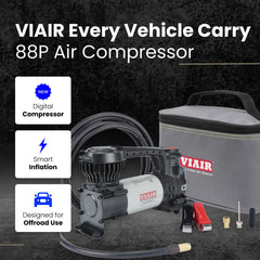 VIAIR digital display closeup showing preset controls and easy pressure setting