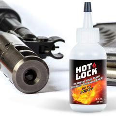 Vibra-TITE 19960 applied on muzzle brake fastener during installation showing heat-resistant hold benefit