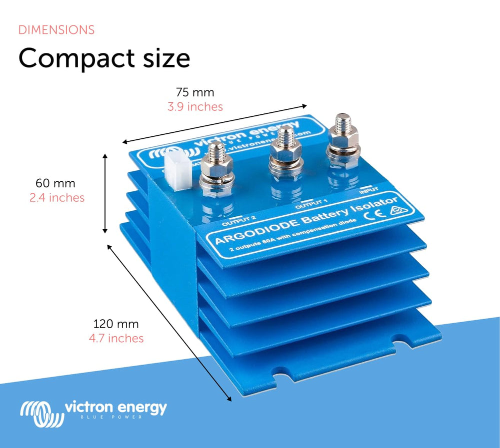 Victron Energy ArgoDiode internal Schottky diode close-up illustrating low voltage-drop efficiency