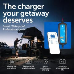 Victron Energy connector detail illustrating secure quick‑connect for easy installation