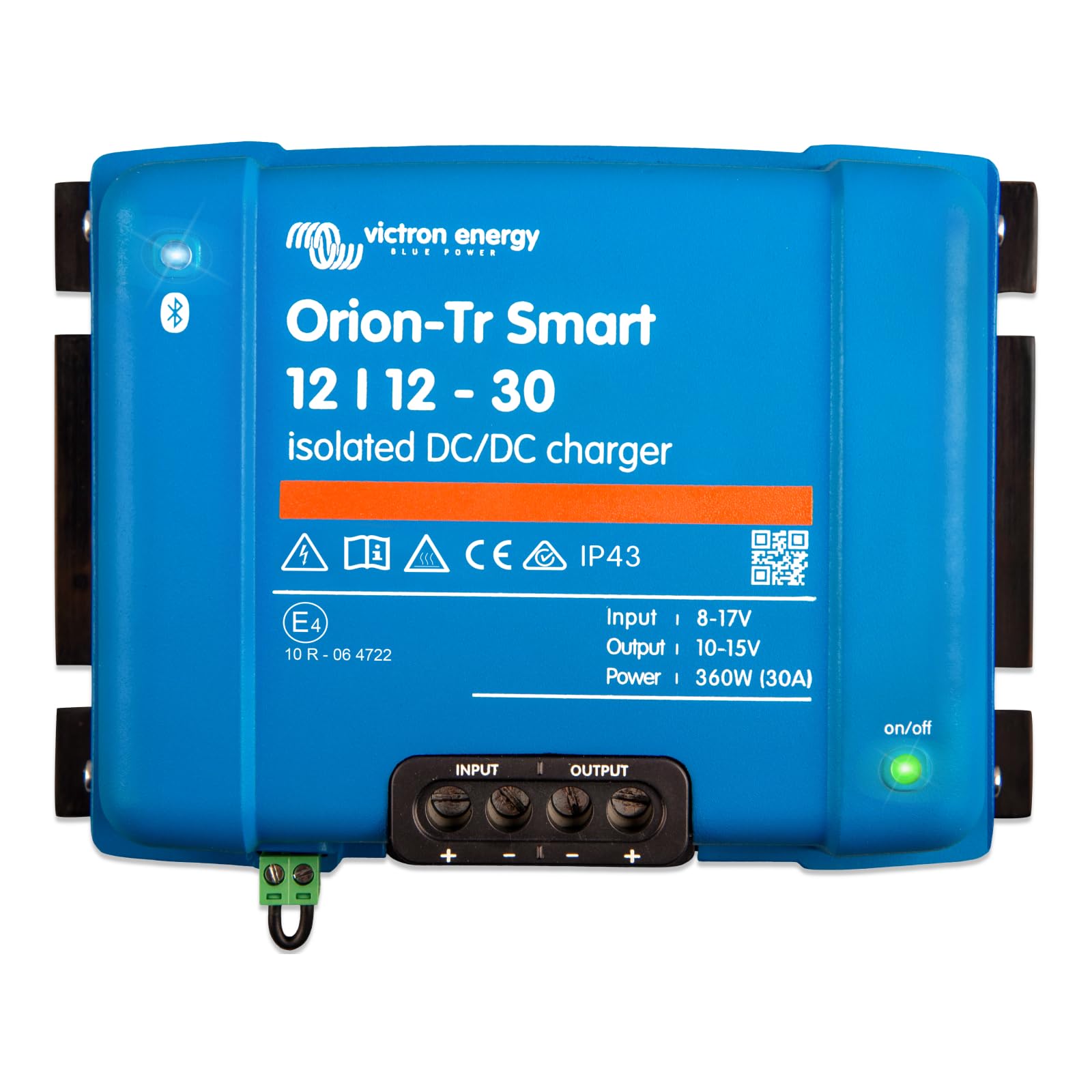 Victron Energy Orion-Tr front profile showing compact durable case and mounting benefits
