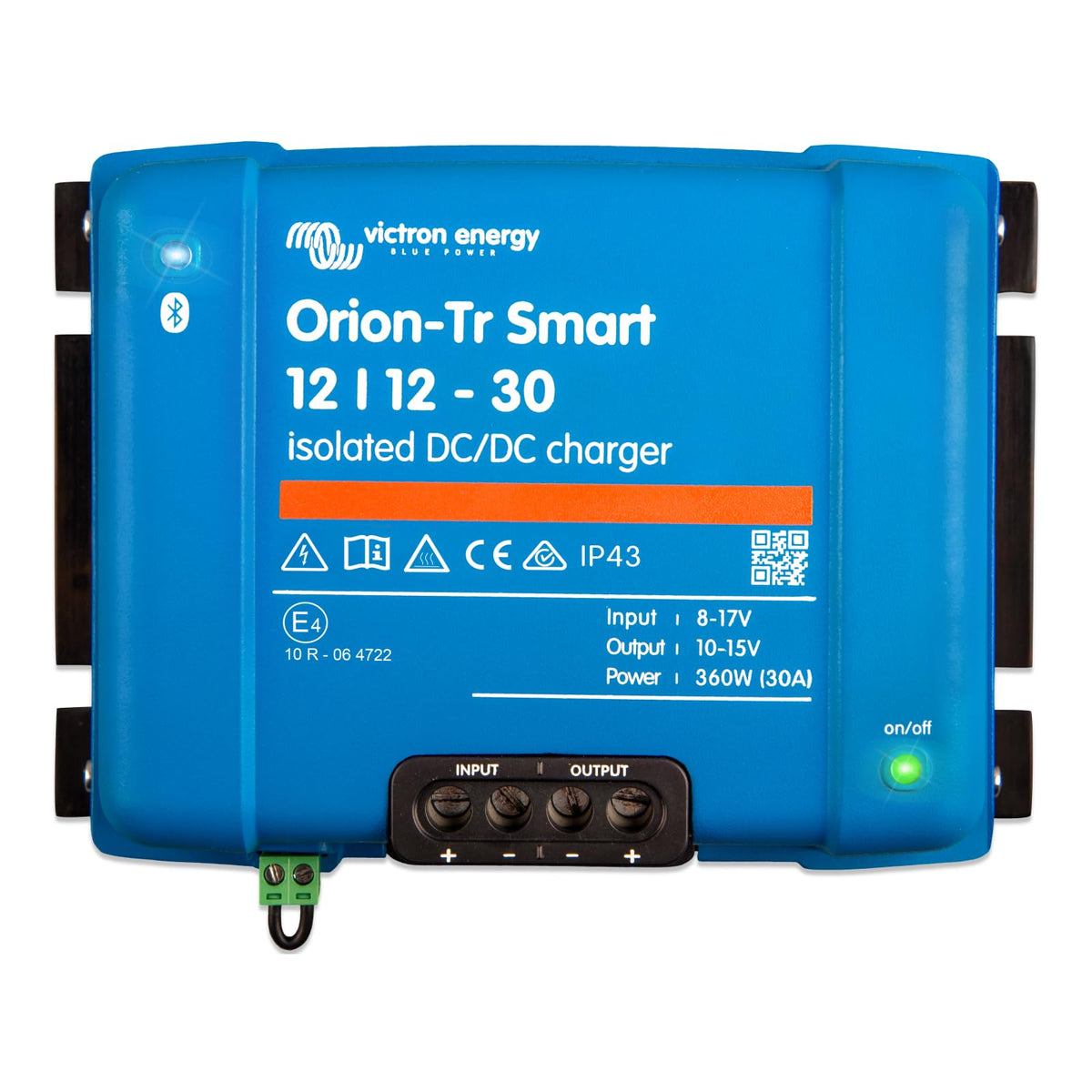 Victron Energy Orion-Tr front profile showing compact durable case and mounting benefits