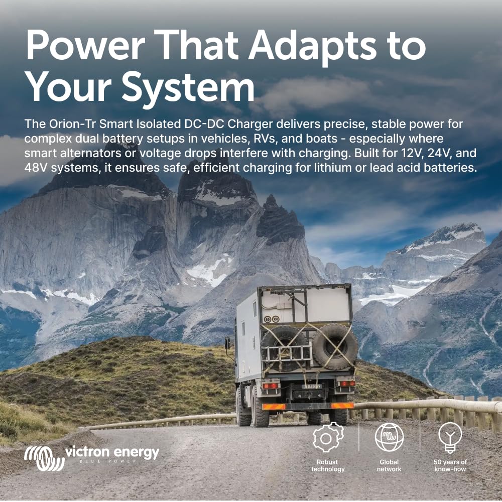 Victron Energy Orion-Tr screw terminal closeup highlighting easy installation advantage