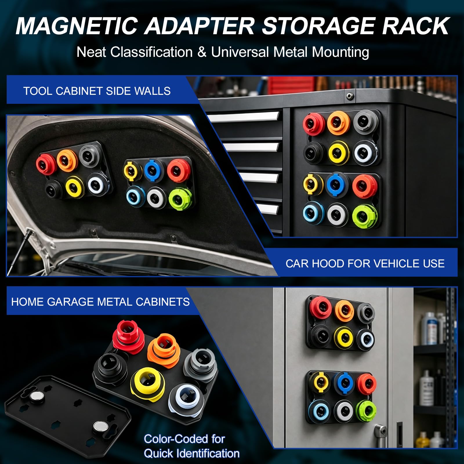 Vieliian magnetic storage board keeping adapters organized and handy