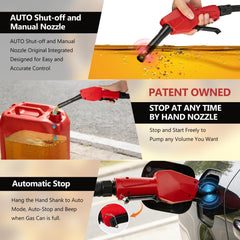 VierKate hand nozzle closeup displaying combined auto‑stop and manual control benefit
