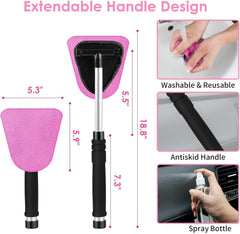 Viewsun detailing brushes spread showing five sizes and three mini brushes for crevices and trim cleaning
