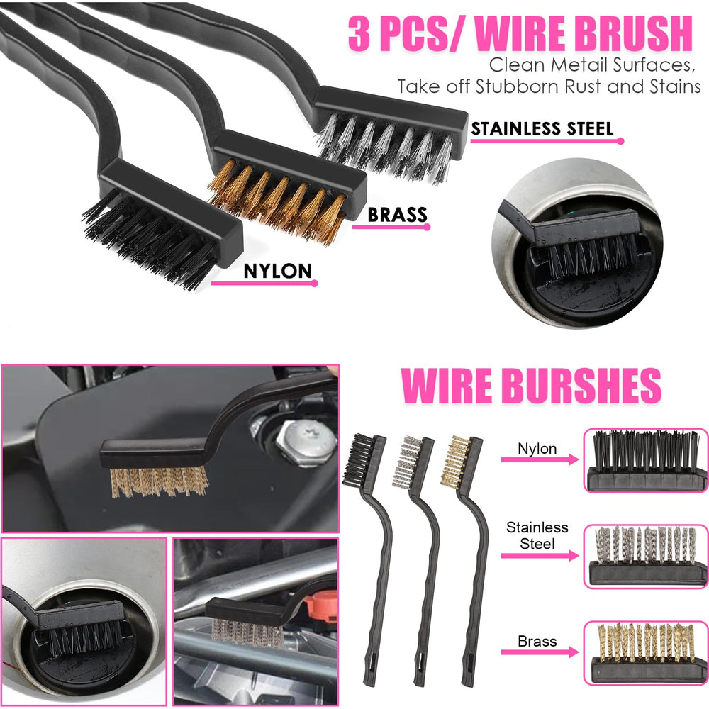 Viewsun kit in use in car with vent brush cleaning AC vents for improved airflow and dust removal