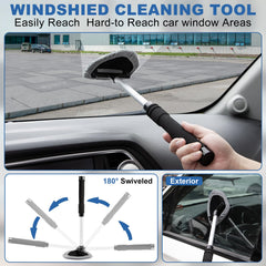Viewsun windshield cleaner close-up showing microfiber pad for streak-free glass