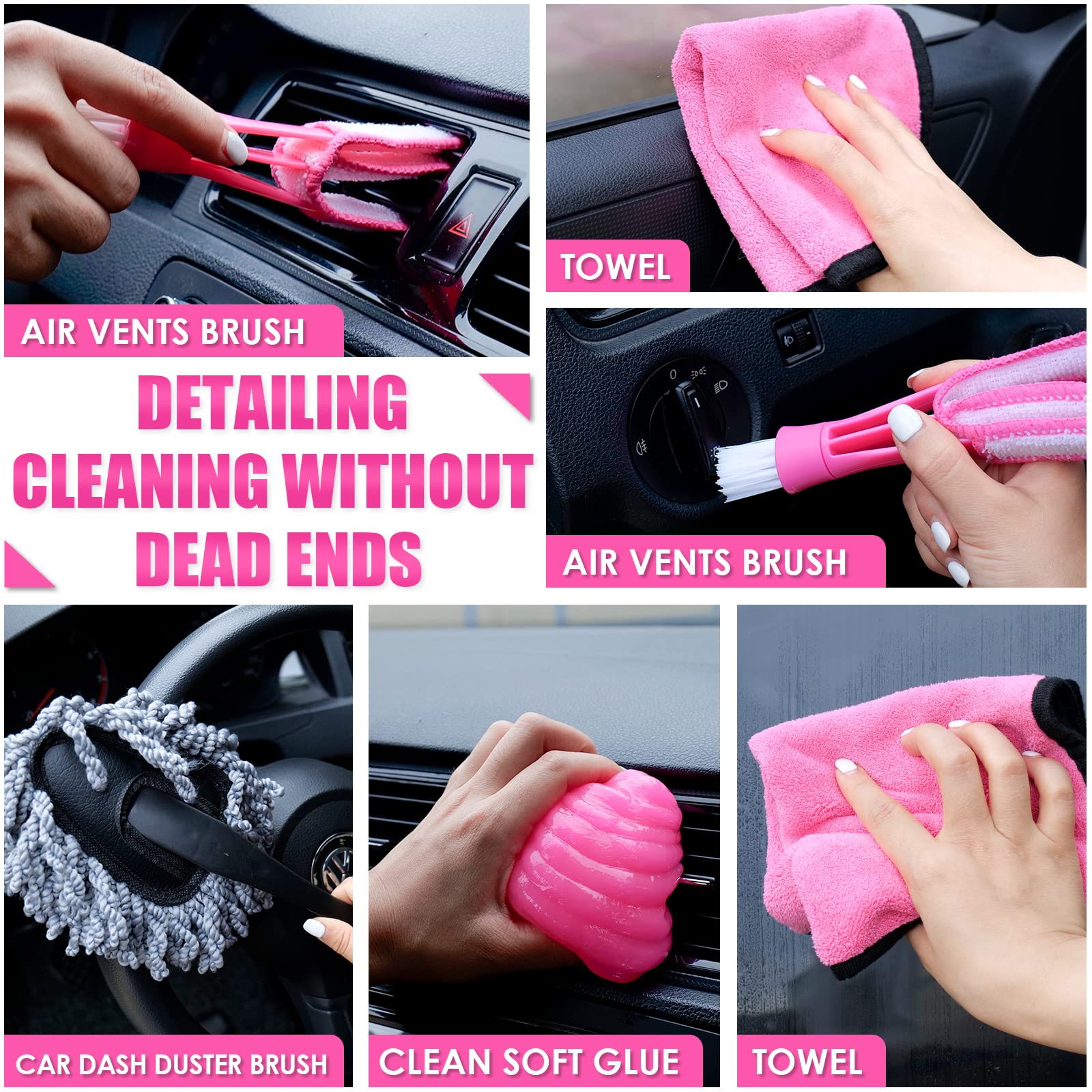 Viewsun windshield cleaner swivel head demonstrating full glass contact for streak-free finish
