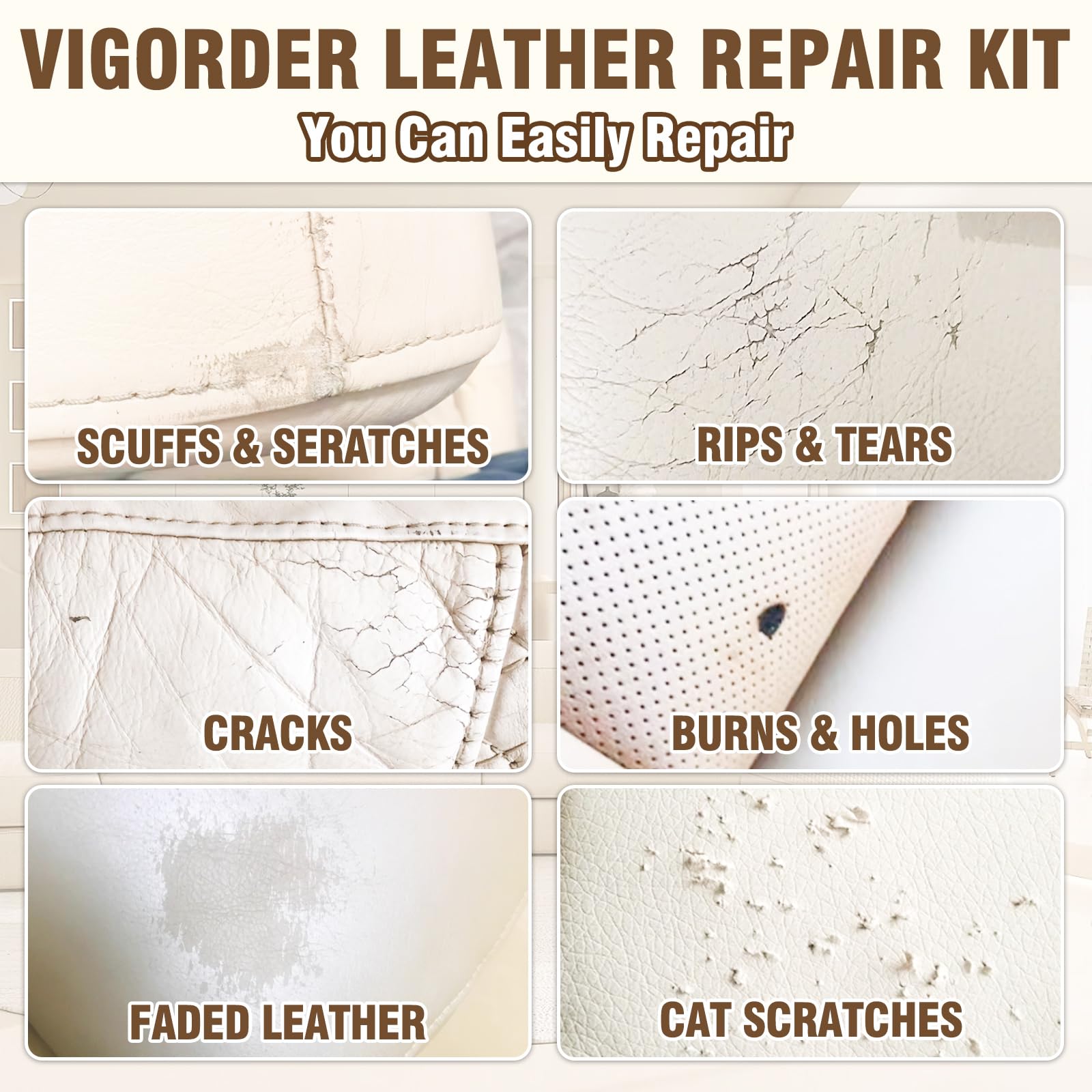 Vigorder tubes close-up of six repair compounds ensuring quick restoration