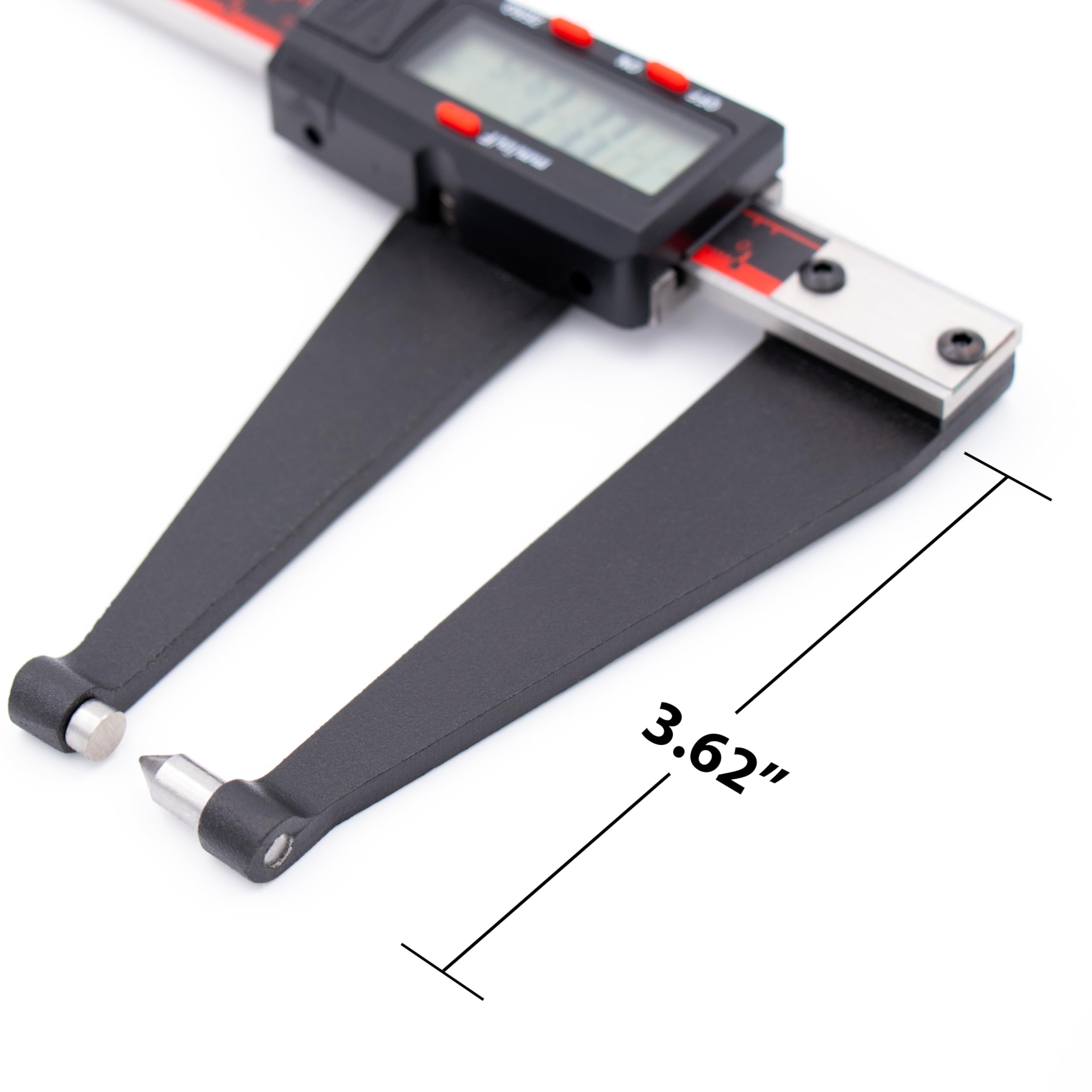 VINCA detailed shot of measuring jaws showing precision contact points for accurate thickness
