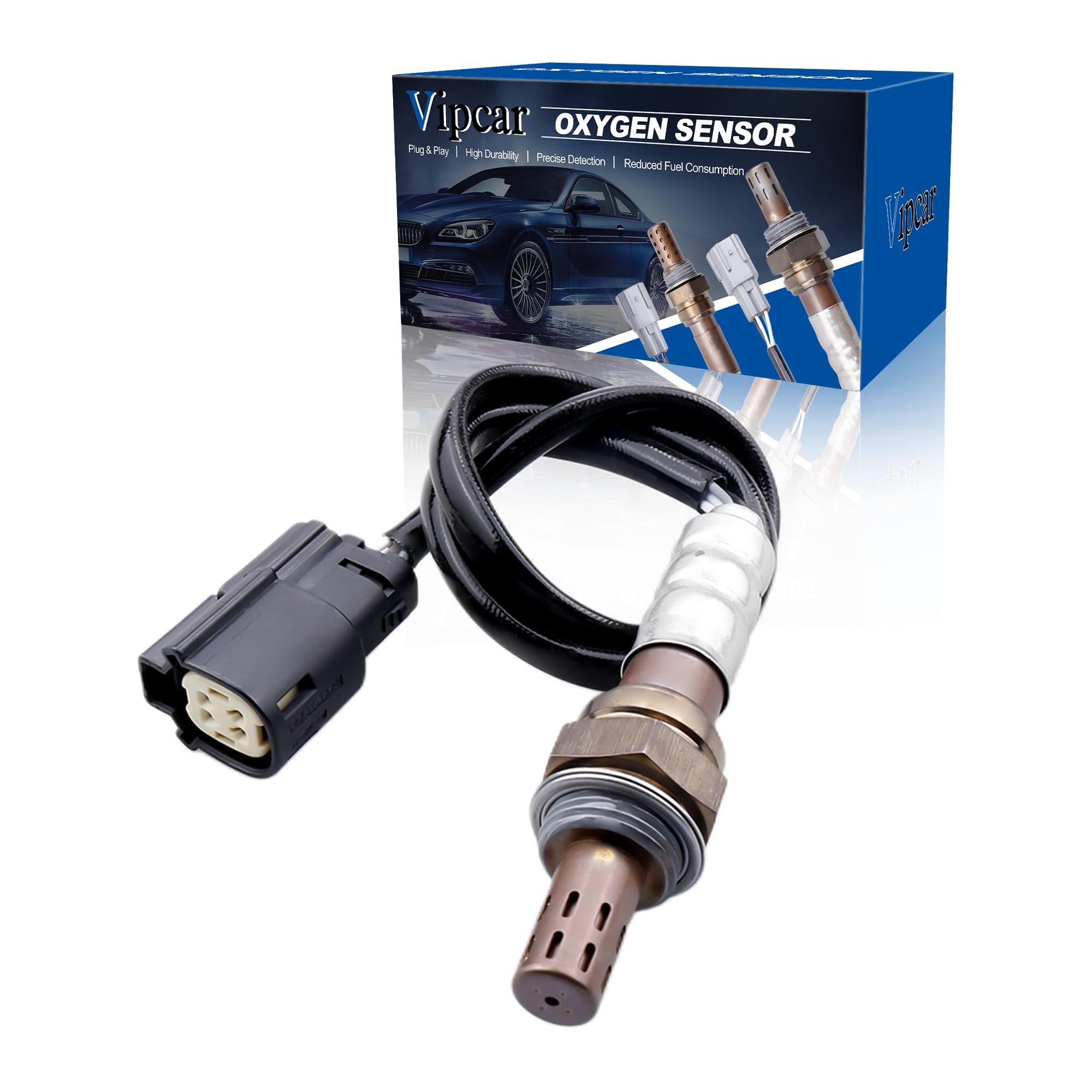 Vipcar oxygen sensor front view showing plug and housing, confirming fitment benefit